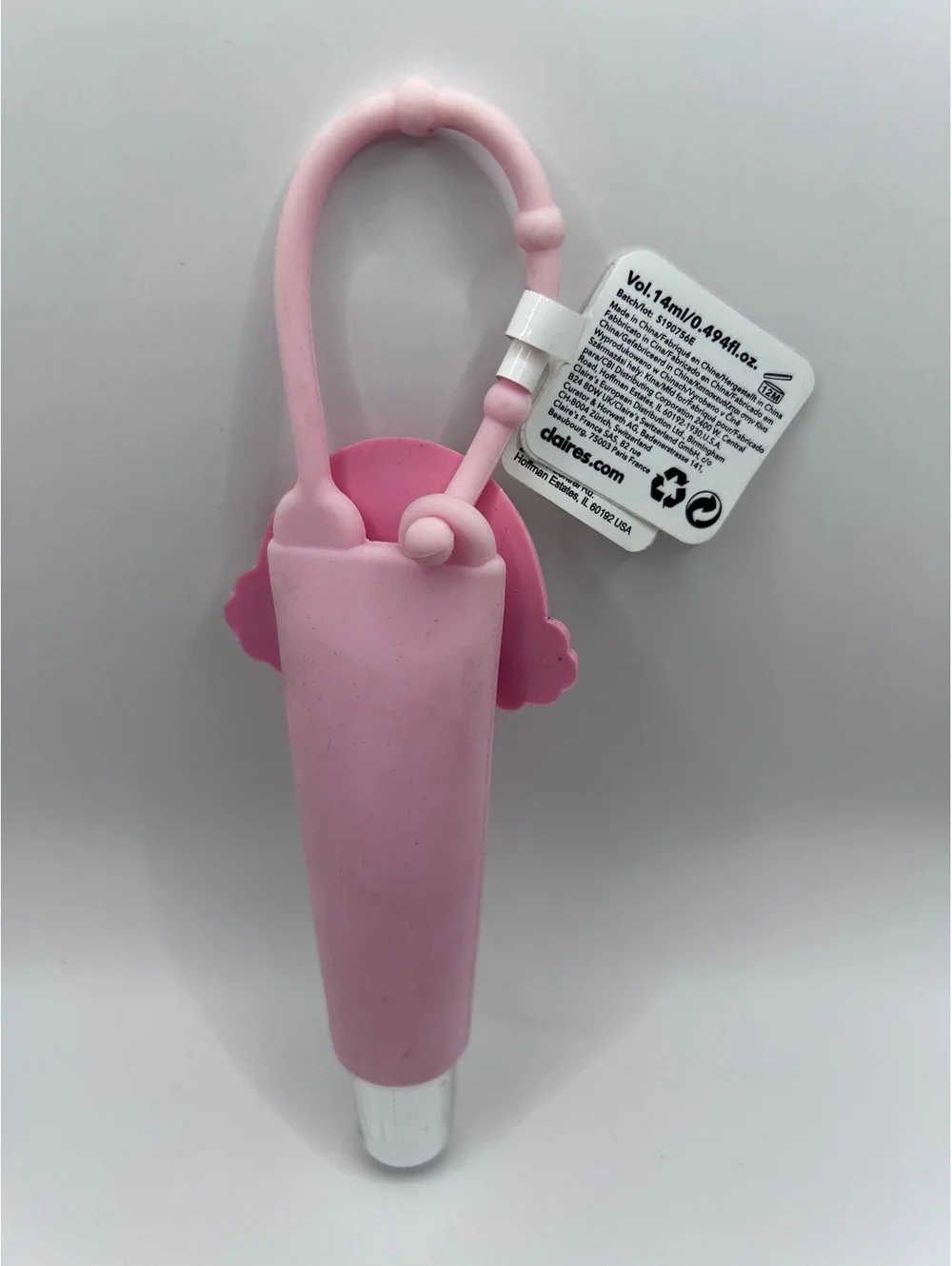 Claire's Pink Rainbow Lip Gloss with Cute Cloud Charm